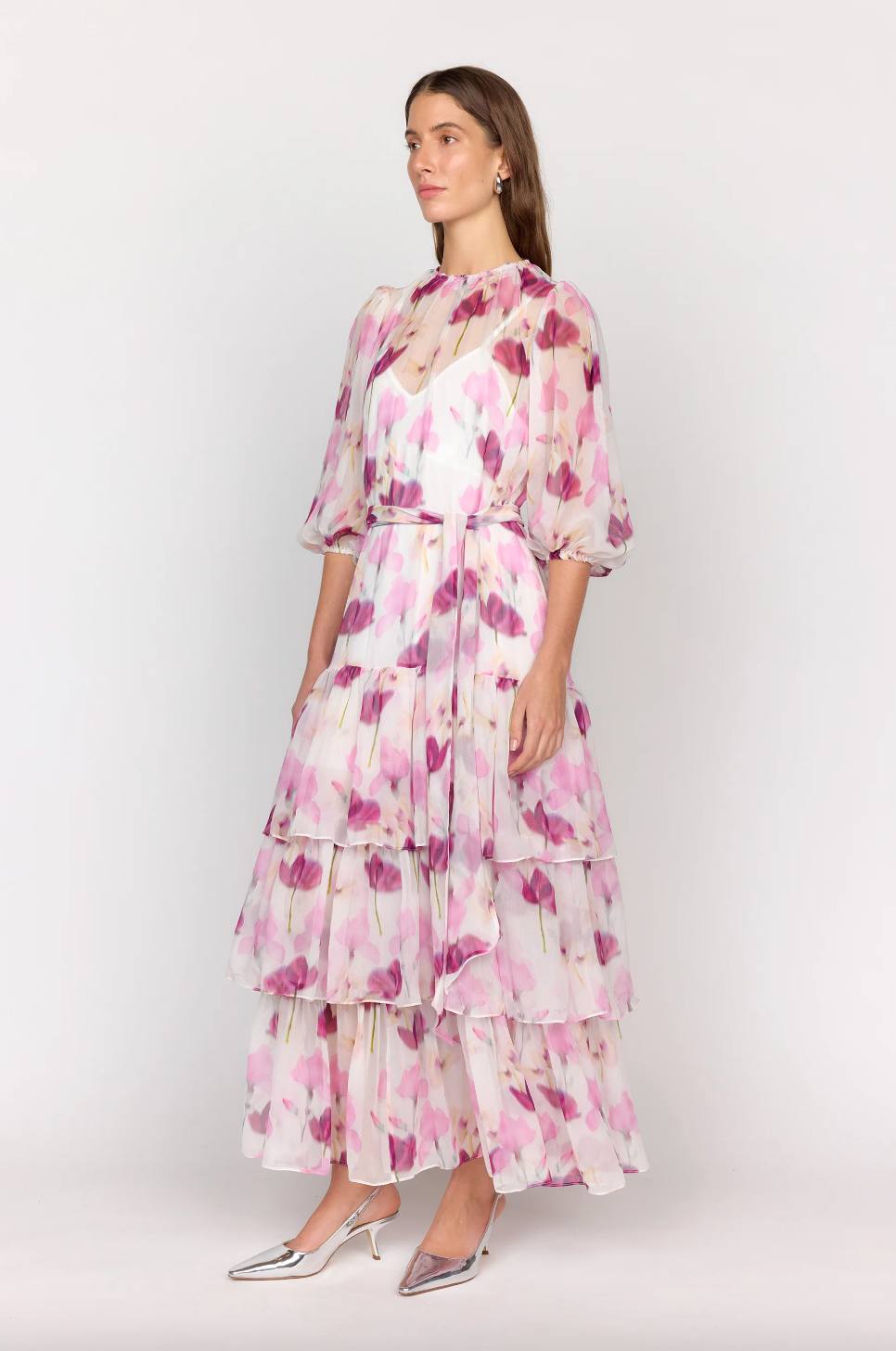 pink dress pick up in store The Effortless Tie Midi Dress in Blush M