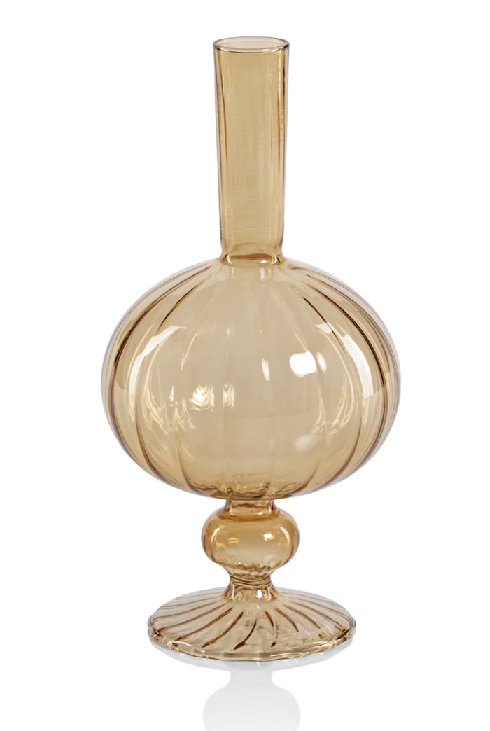 Stunning cheapest Clear Vases With Amber Spiral Detail