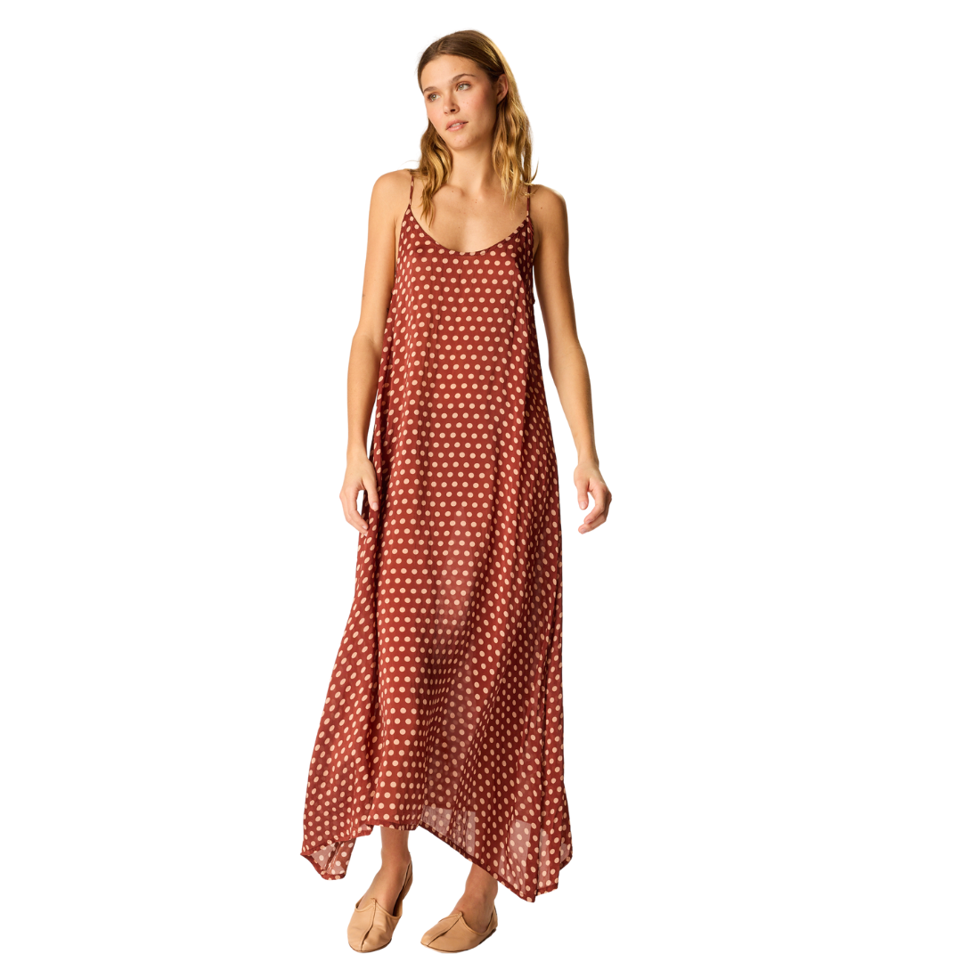 heather maxi dress Heather Silk Maxi Dress Polka Dot