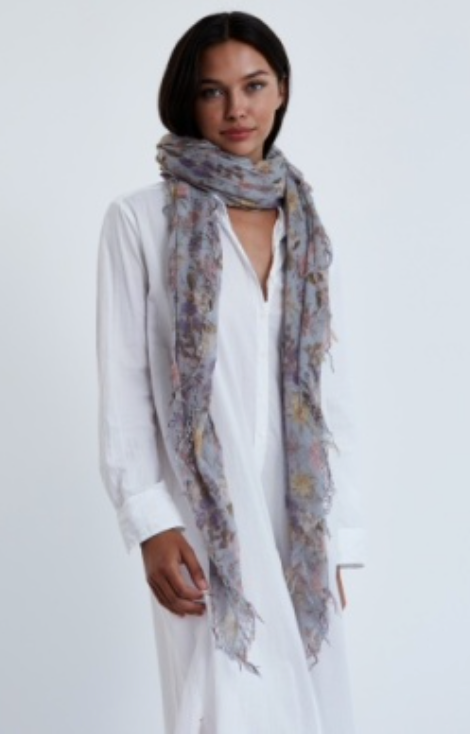 Floral Garden Silk + Cashmere Scarf