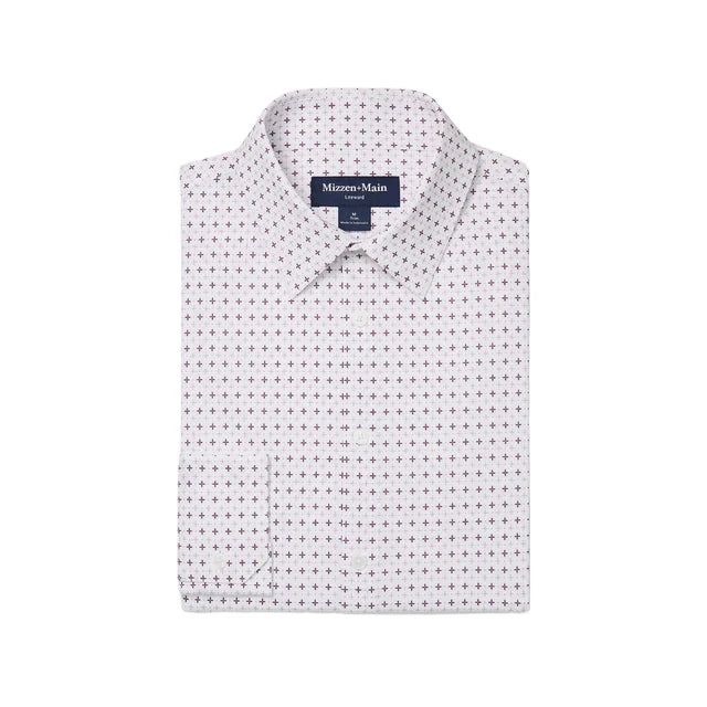 Leeward LS Dress Shirt - Eggplant Hatch Mark