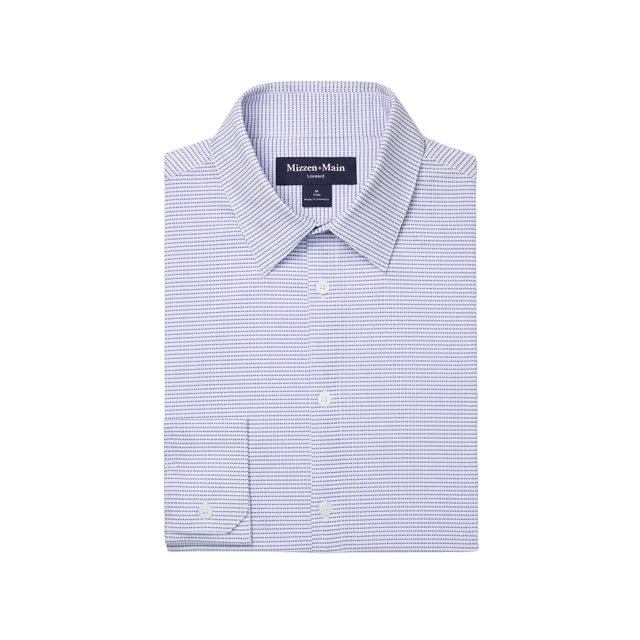 Leeward LS Dress Shirt - Cobalt Drop Shadow