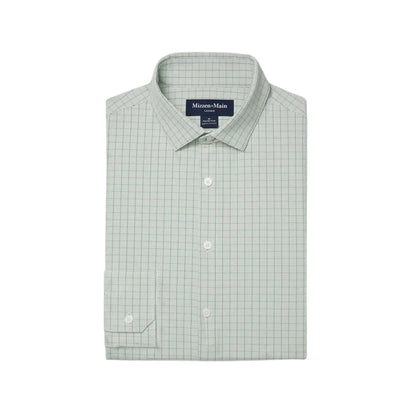 Leeward LS No Tuck Dress Shirt - Eucalyptus Mini Plaid