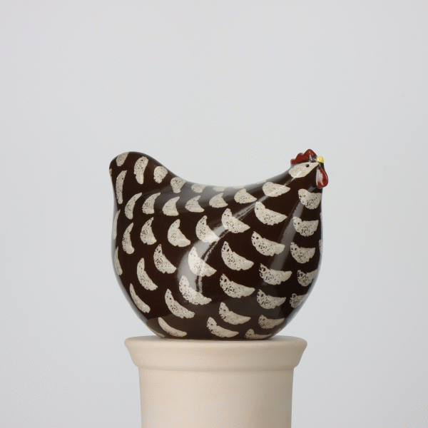 Black Speckled White Hen