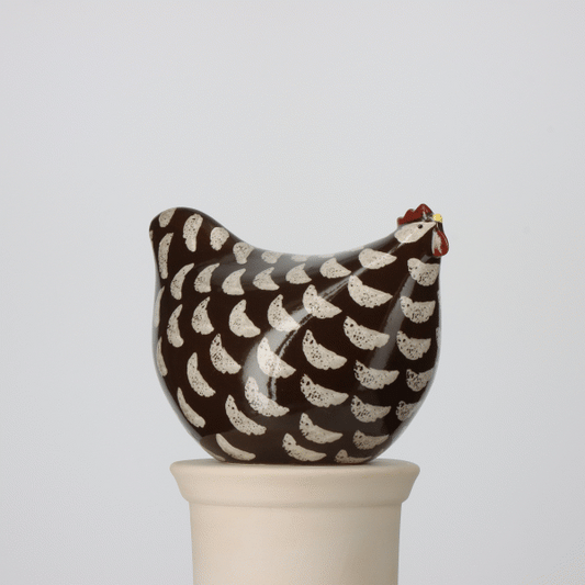 Black Speckled White Hen