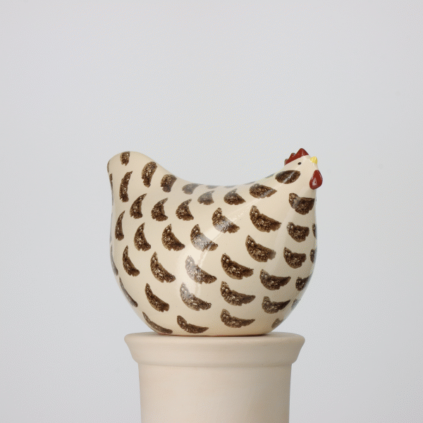 White Speckled Black Hen