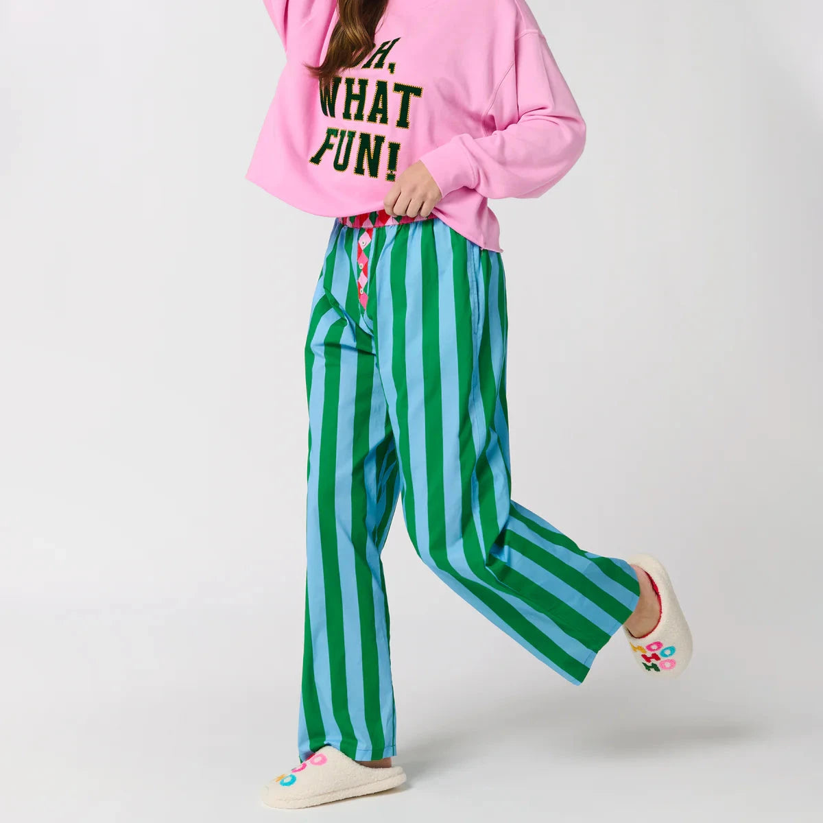 Festive Stripe Boxer Pant - Green