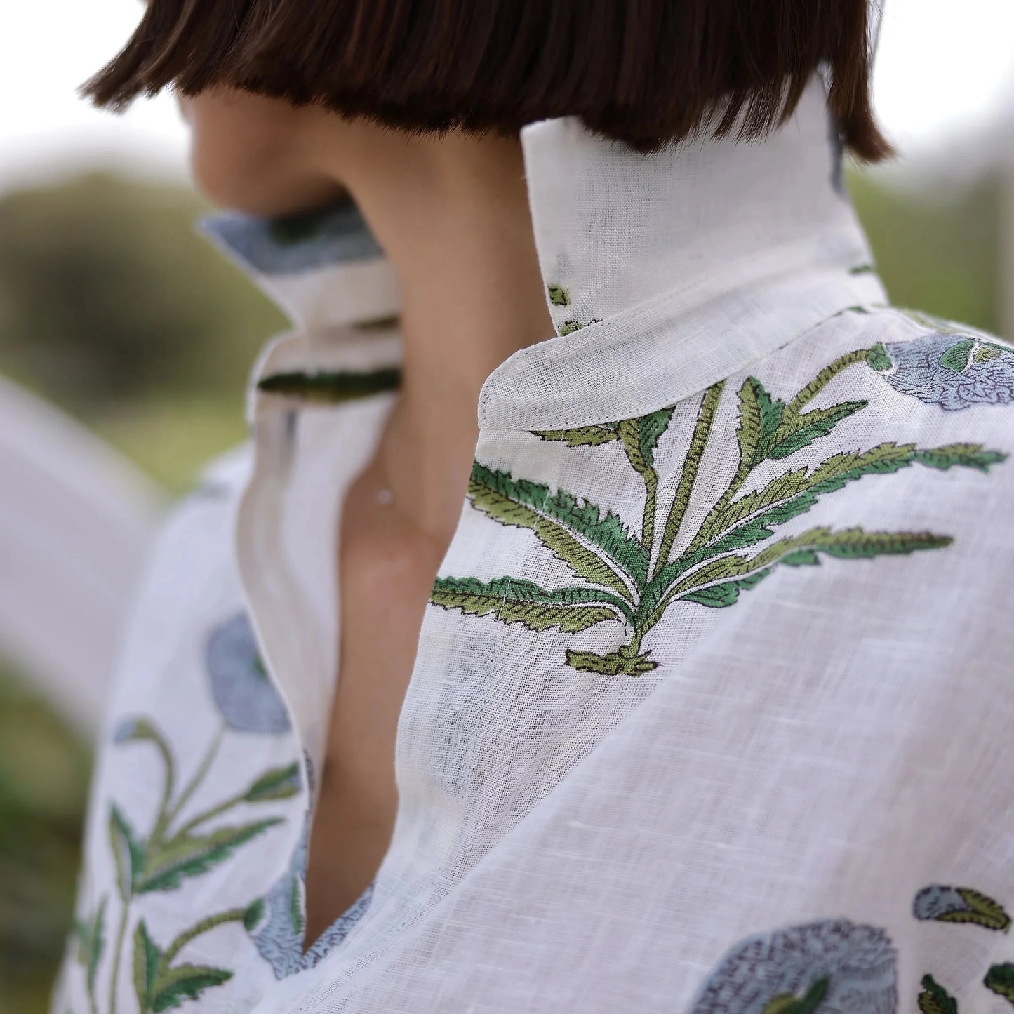 Montecito Popover Tunic -  Blue Flower