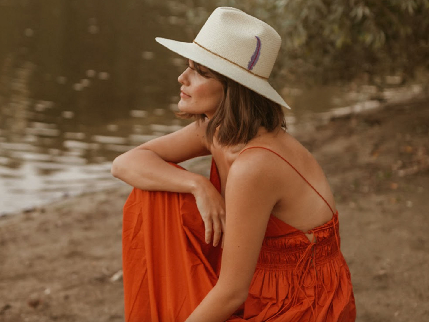 Feather Embroidery Hat