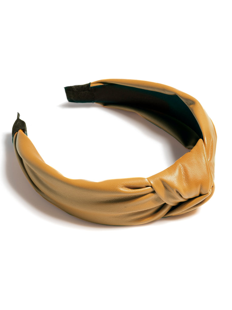 Knotted Faux Leather Headband