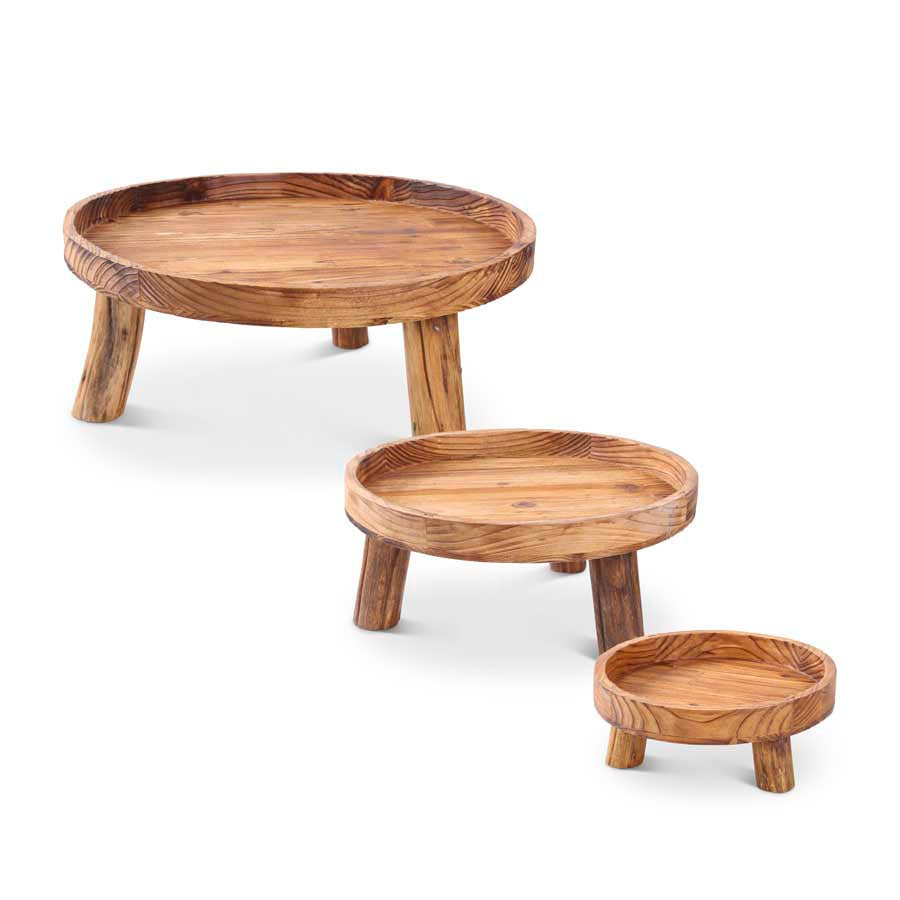 Wooden Carved Cake Stand