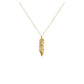 Bezel Set Feather Necklace - 14k