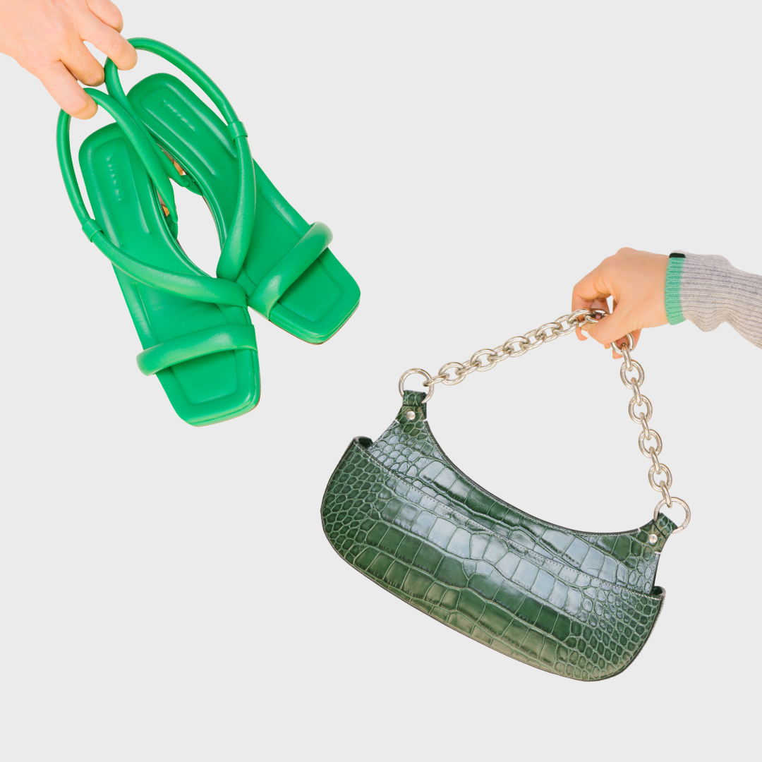Tilda Baguette Bag - Glossy Croc Balsamic