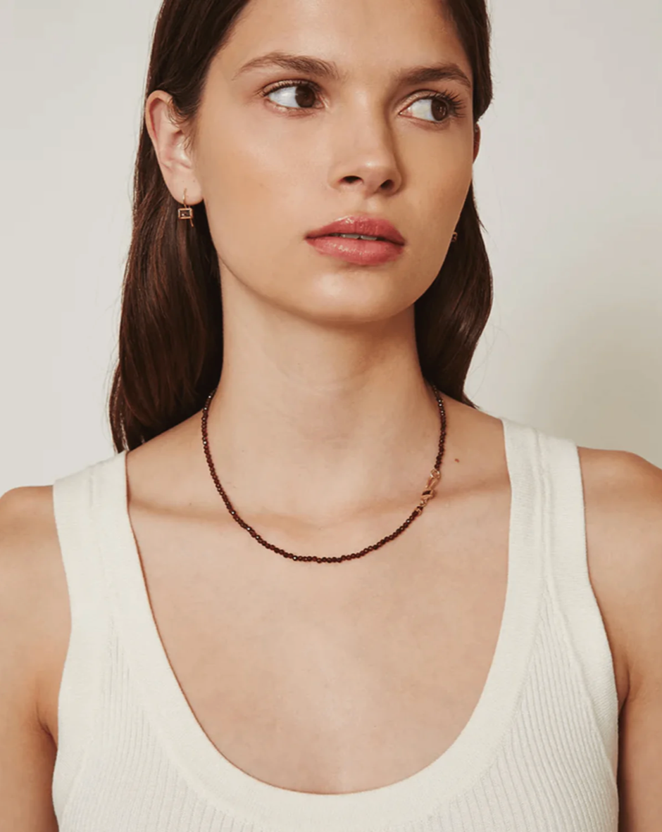 Bezel Wrapped Bead Necklace