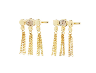 Triple Tassel Diamond Earring