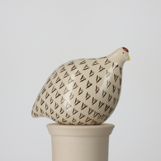 Quail White Spotted Black