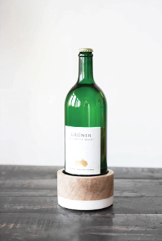 Mango Wood & Marble Bottle Holder