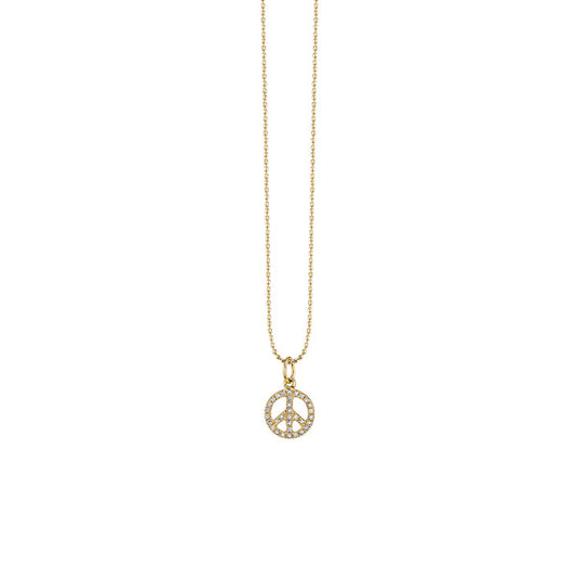 Mini Peace Sign Charm Necklace