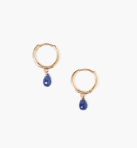 Sapphire Drop Hoop Earring