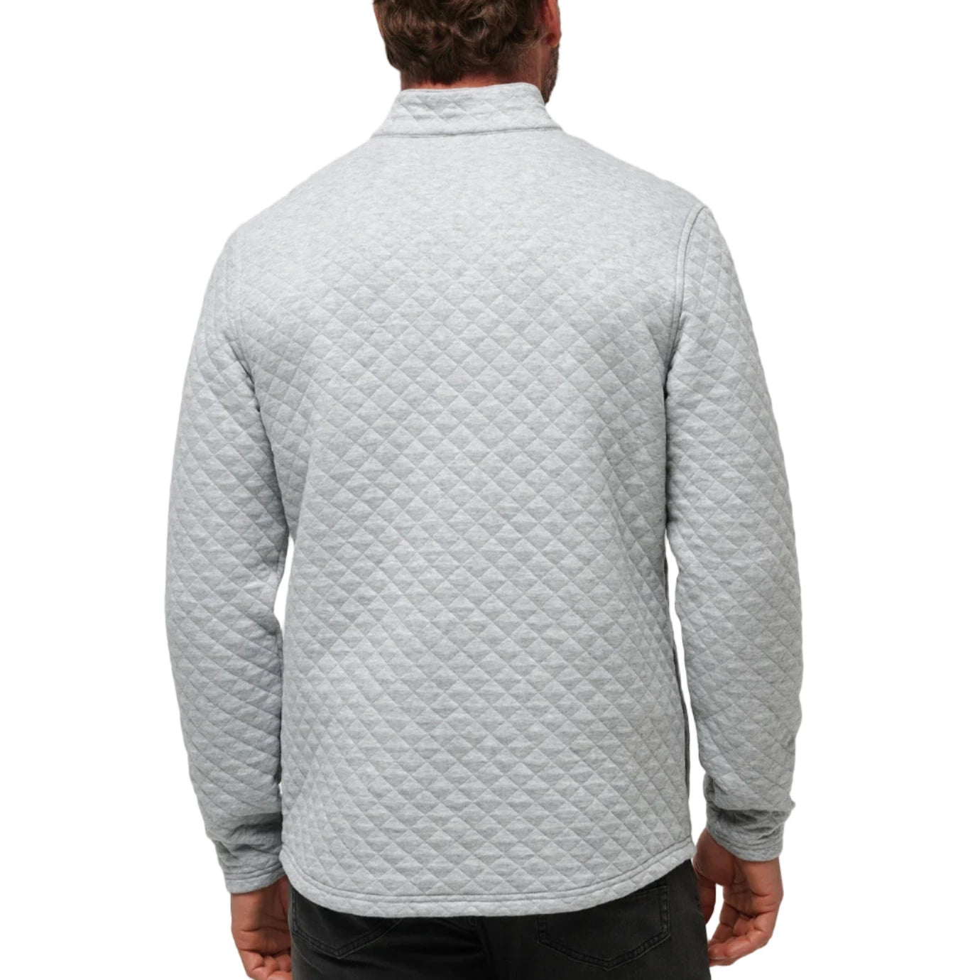 Transatlantic Quarter Zip - Heather Light Grey