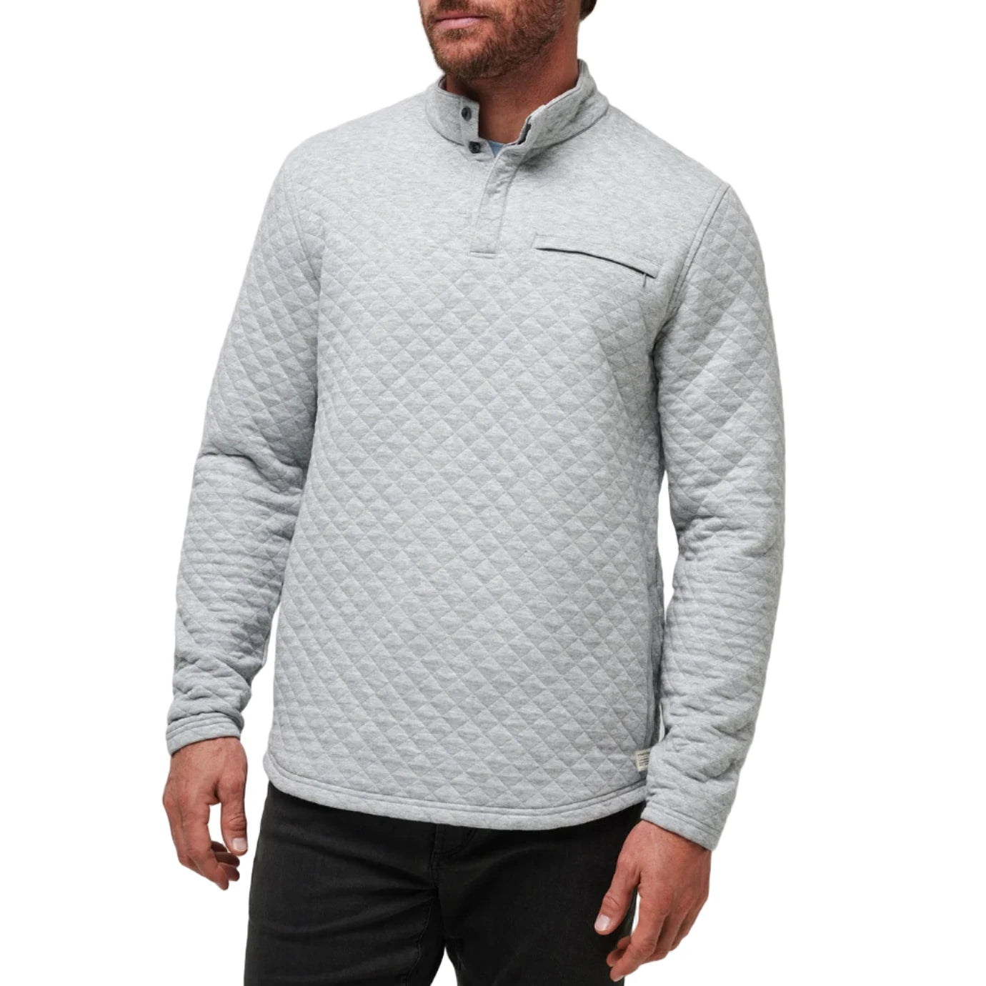 Transatlantic Quarter Zip - Heather Light Grey