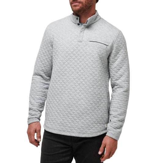 Transatlantic Quarter Zip - Heather Light Grey