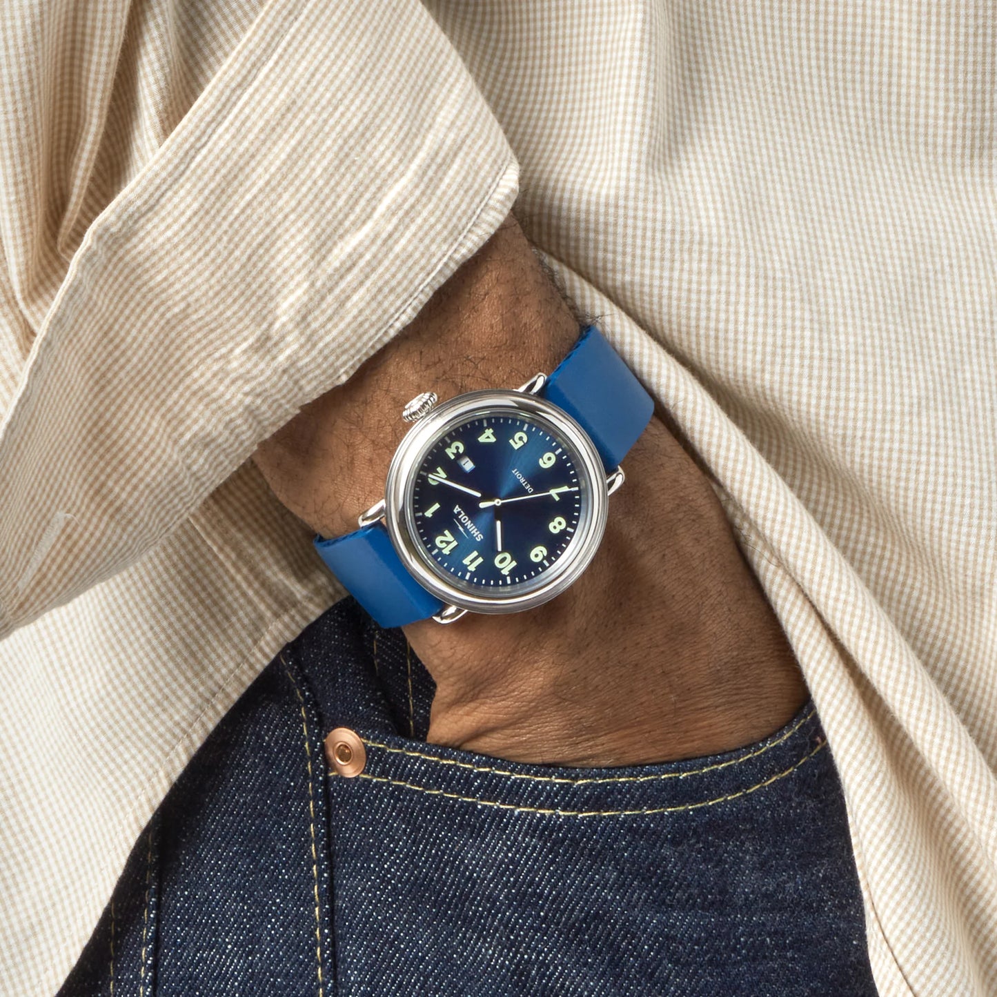 Detrola 41mm - Blue Rubber Strap