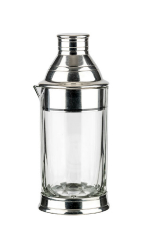 Glass & Pewter Cocktail Shaker