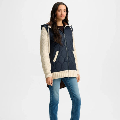 Barrows Knit-Sleeve Quilted Jacket