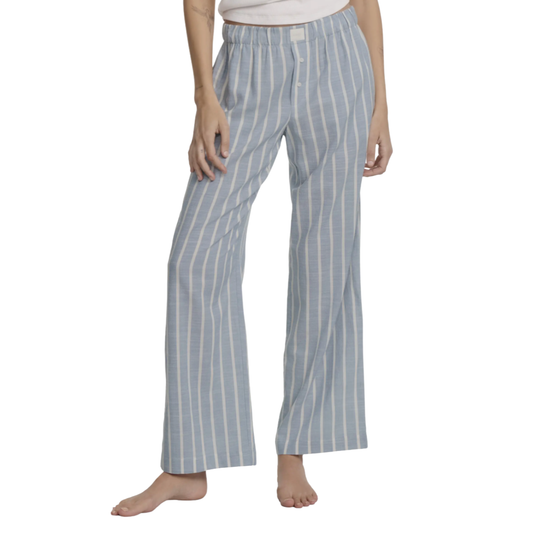 Nautico Boxer Pant - Classic Stripe Slate Blue | Ivory