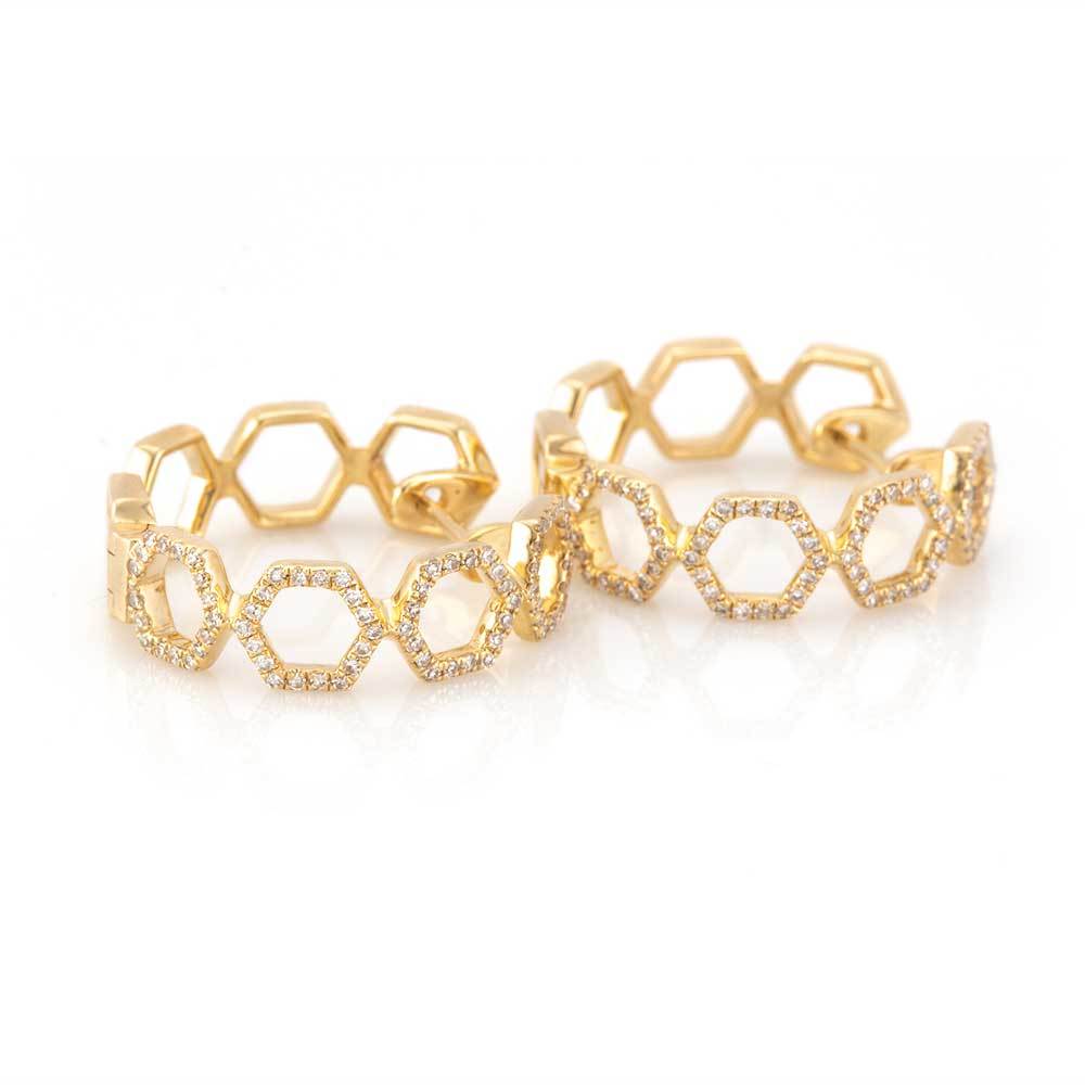 Honeycomb Hoop Earrings