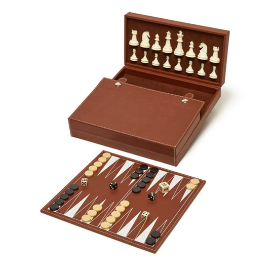Bryson Backgammon and Chess Set  (Brown)