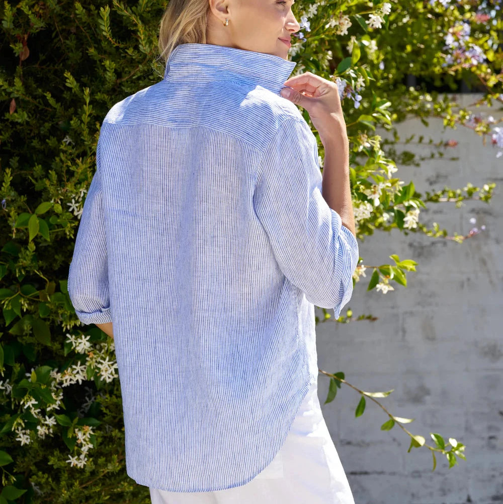 Eileen Relaxed Button-Up | Thin Stripe