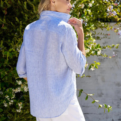 Eileen Relaxed Button-Up | Thin Stripe