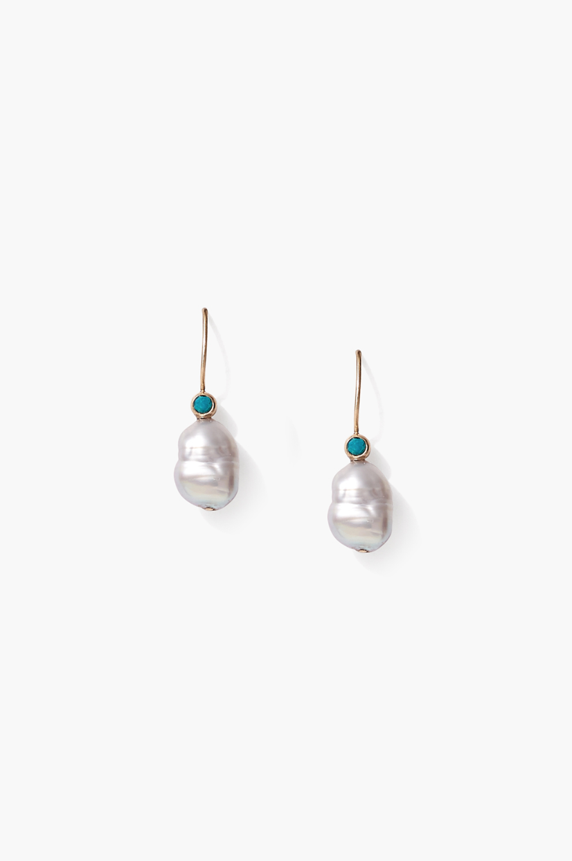 Pearl + Turquoise Earrings