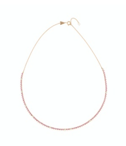 Pink Sapphire +  Diamond Half Riviera Necklace