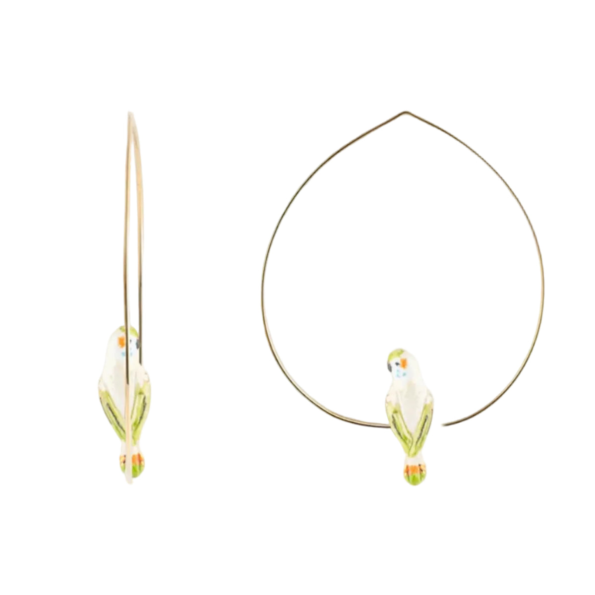 Budgerigars Birds Hoop Earrings