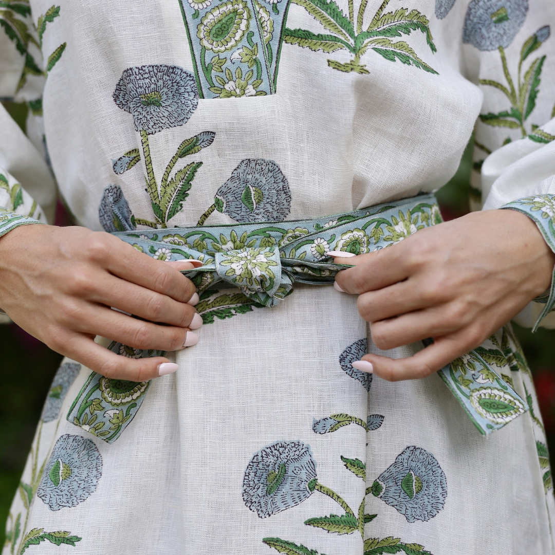 Capri Maxi Dress - Blue Flower