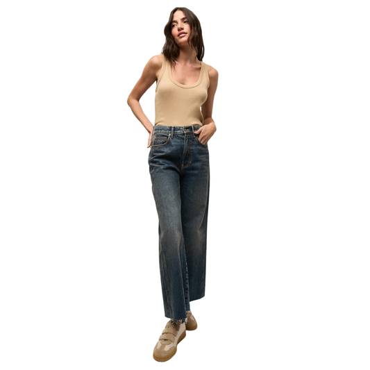 Taylor Cropped High Rise Wide Leg Jean