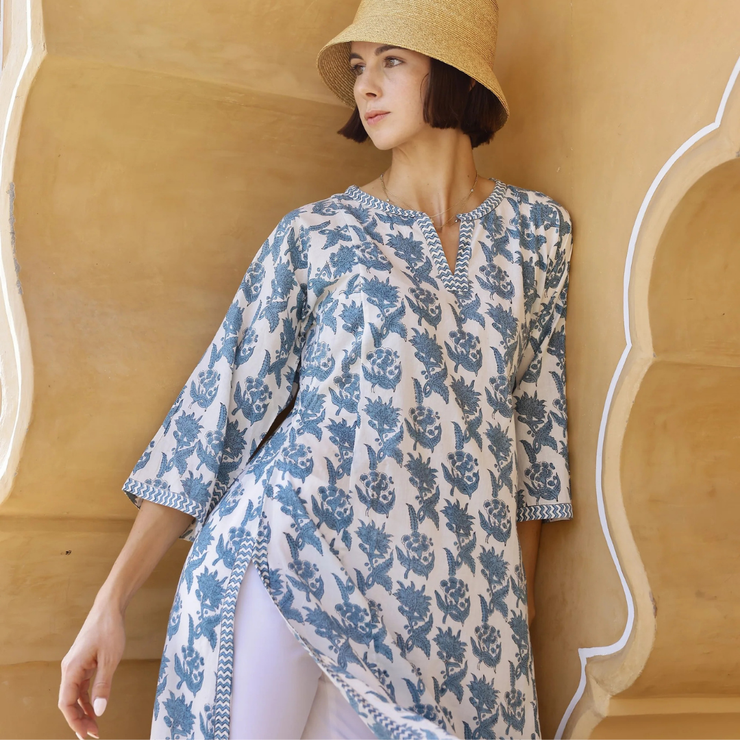 St. Barts Kaftan - Blue Marigold