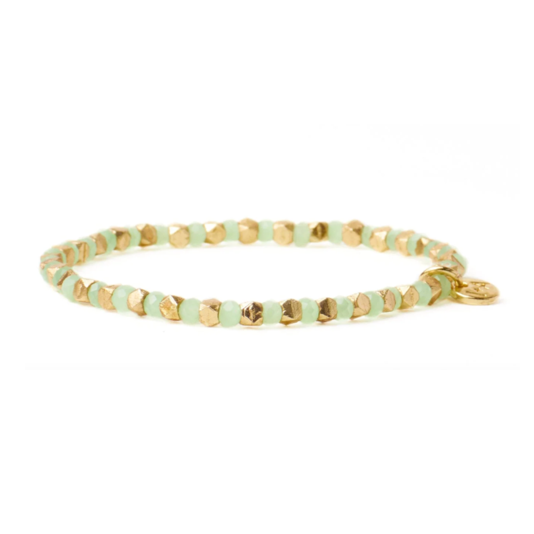 Louise Crystal Gold Stretch Ball Bracelet