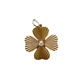 Pleated Four Leaf Clover Charm with Diamond Center