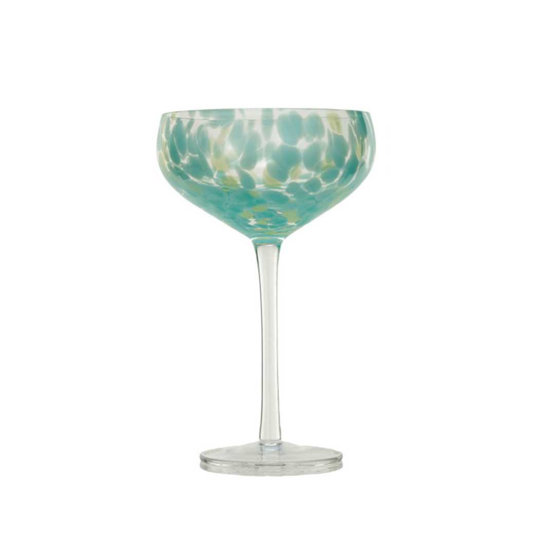 Blown Stemmed Confetti Champagne/Coupe Glass