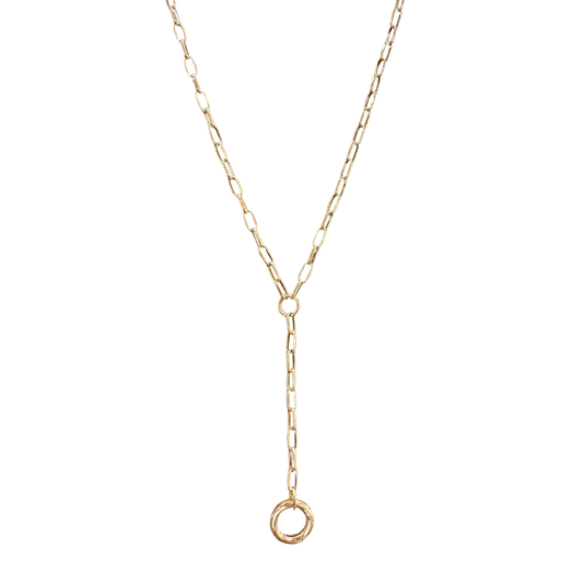 Phoebe Lariat with Solid Gold Carabiner
