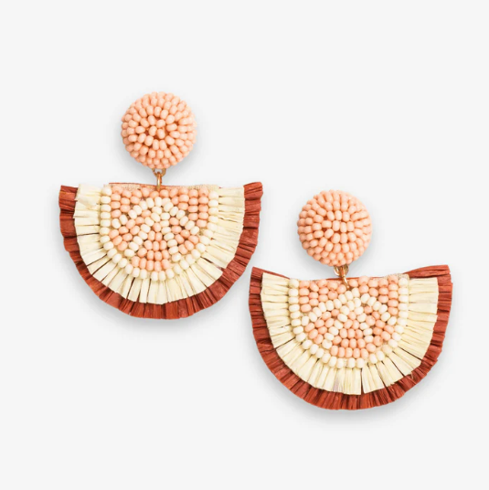 Josephine Lemon Raffia Drop Earrings