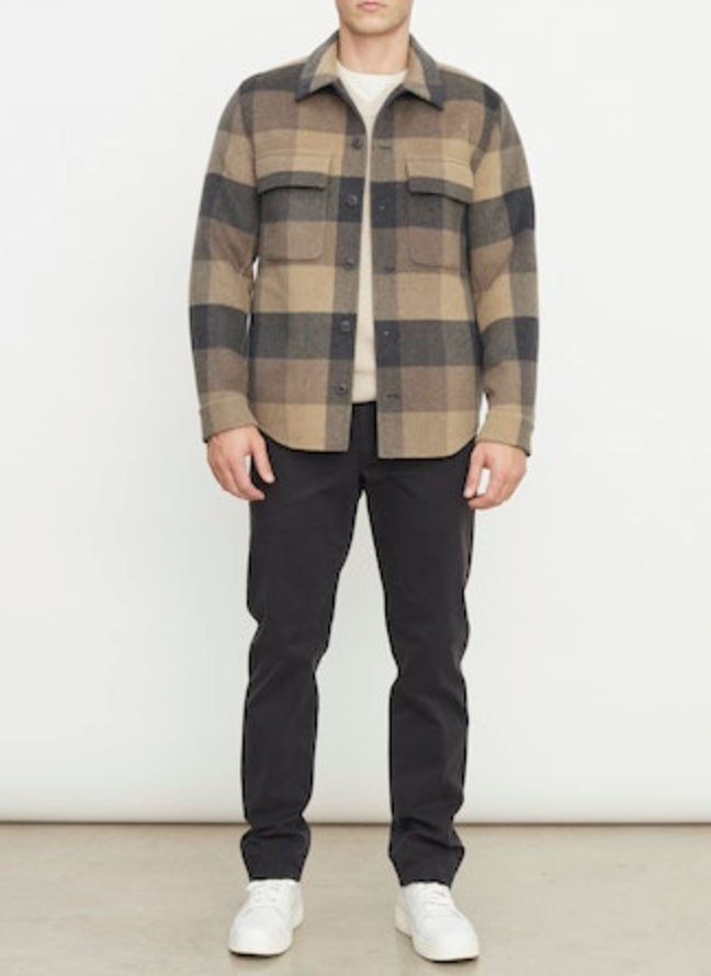 Splittable Plaid Shirt Jacket