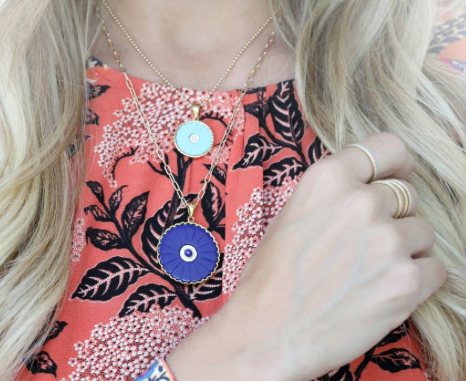 Turquoise Sunflower Charm Necklace