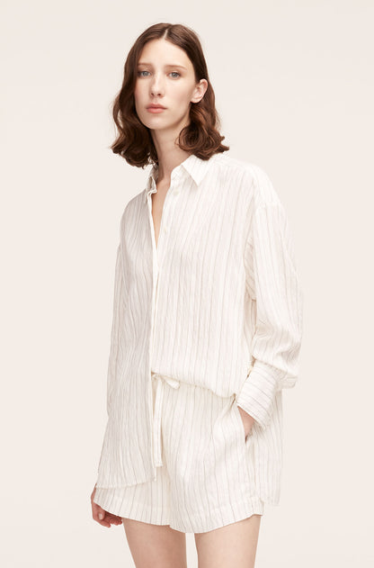 Rumpled Stripe Button Down