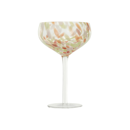 Blown Stemmed Confetti Champagne/Coupe Glass