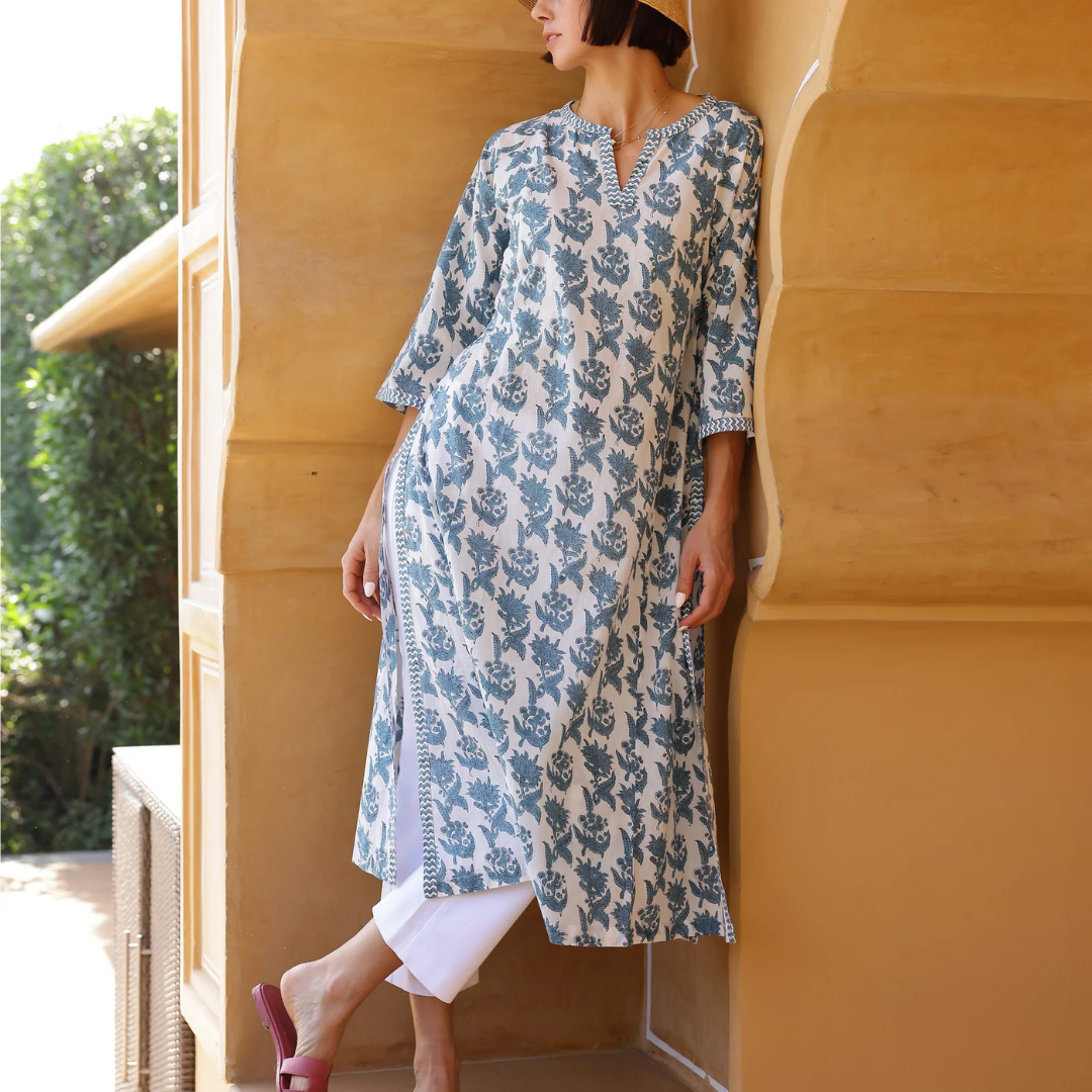 St. Barts Kaftan - Blue Marigold